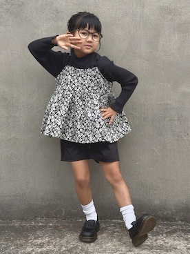 「Dr. Martens（ドクターマーチン）のアイテム」を使った、KANOさん（キッズ・100cm）の冬コーディネート