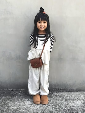 「アイテム（ショルダーバッグ）」を使った、KANOさん（キッズ・100cm）の秋コーディネート