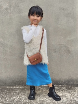 「アイテム（バッグ）」を使った、KANOさん（キッズ・100cm）の秋コーディネート