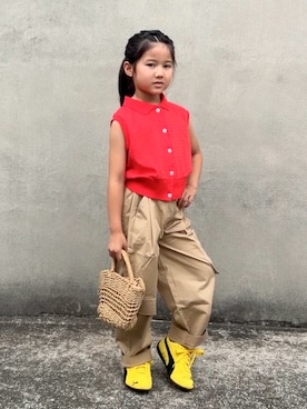 「ZARA KIDSのアイテム」を使った、KANOさん（キッズ・110cm）の夏コーディネート