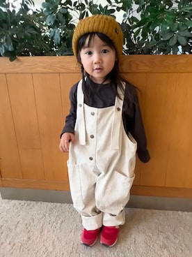 「CIAOPANIC TYPY（チャオパニックティピー）のアイテム（オールインワン・サロペット）」を使った、KANOさん（キッズ・80cm）の秋コーディネート