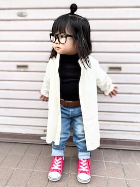 「Lee（リー）のアイテム（パンツ）」を使った、KANOさん（キッズ・80cm）の春コーディネート