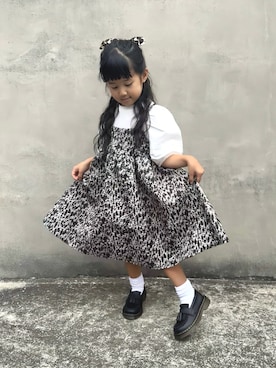「アイテム（ワンピース）」を使った、KANOさん（キッズ・100cm）の秋コーディネート