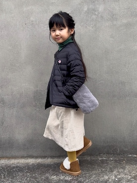 「アイテム（スカート）」を使った、KANOさん（キッズ・100cm）の冬コーディネート