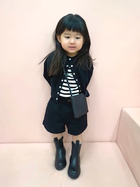 「アイテム（タンクトップ）」を使った、KANOさん（キッズ・80cm）の秋コーディネート