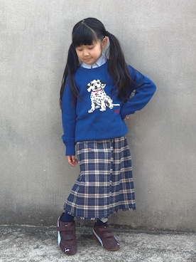 「LOWRYS FARM（ローリーズファーム）のアソートガラソックス　589210（ソックス/靴下、ブルー系）」を使った、KANOさん（キッズ・110cm）の春コーディネート