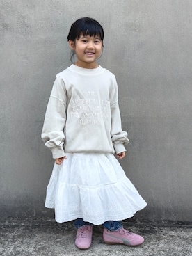 「PUMA（プーマ）のアイテム」を使った、KANOさん（キッズ・110cm）の春コーディネート