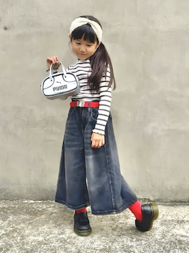 「アイテム（トップス）」を使った、KANOさん（キッズ・100cm）の秋コーディネート