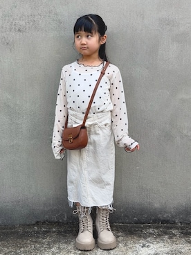 「ZARA KIDSのアイテム」を使った、KANOさん（キッズ・110cm）の春コーディネート