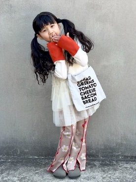 「CIAOPANIC TYPY（チャオパニックティピー）のアイテム」を使った、KANOさん（キッズ・110cm）の春コーディネート