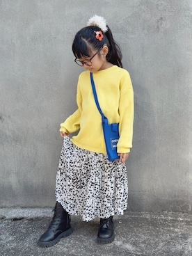 「アイテム（バッグ）」を使った、KANOさん（キッズ・100cm）の秋コーディネート