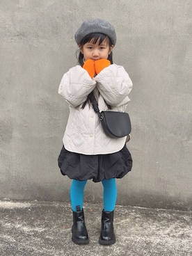 「アイテム（スカート）」を使った、KANOさん（キッズ・100cm）の冬コーディネート