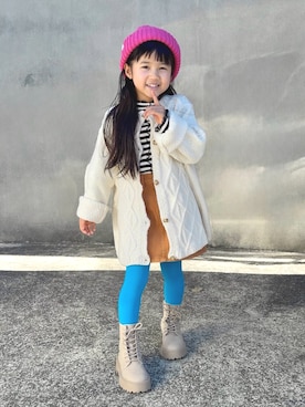 「BAYFLOW（ベイフロー）のアイテム」を使った、KANOさん（キッズ・100cm）の冬コーディネート