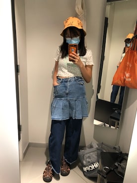 「H&M（エイチ・アンド・エム）のアイテム（ジャージ）」を使った、anson pie さん（レディース・163cm）の夏コーディネート