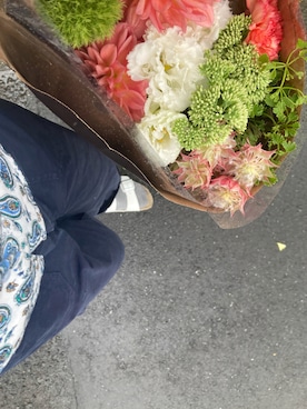 「BIRKENSTOCK（ビルケンシュトック）のBIRKENSTOCK/ビルケンシュトック アリゾナ ARIZONA (UNISEX size)（サンダル、ホワイト系）」を使った、Kanokoさん（レディース・152cm）の夏コーディネート