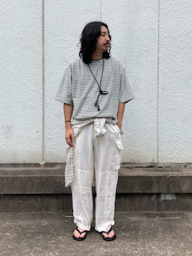 「Steven Alan（スティーブンアラン）のアイテム（サンダル）」を使った、Yutaro Horiさん（メンズ・177cm）の夏コーディネート