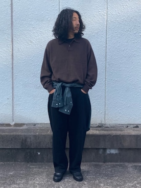 「アイテム（モカシン/デッキシューズ）」を使った、Yutaro Horiさん（メンズ・177cm）の秋コーディネート