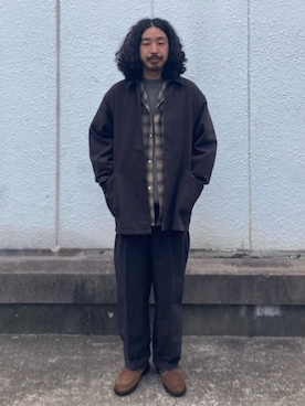 「アイテム（カバーオール）」を使った、Yutaro Horiさん（メンズ・177cm）の秋コーディネート