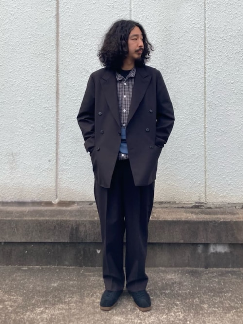 Steven Alan＞ ウール オックスフォード イン ツープリーツ ドレス