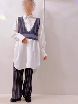 「LA BELLE ETUDE（ラベルエチュード）のアイテム（パンツ）」を使った、國廣さん（レディース・154cm）の秋コーディネート