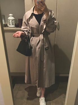 「GRL（グレイル）のアイテム（トレンチコート）」を使った、ゆうなさん（レディース・160cm）の秋コーディネート