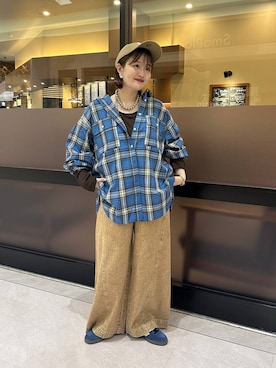 「LEPSIM（レプシィム）のイージーバギーデニム　290477（デニムパンツ）」を使った、ユウカさん（レディース・154cm）の夏コーディネート