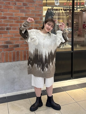 「アイテム（手袋）」を使った、ユウカさん（レディース・154cm）の秋コーディネート