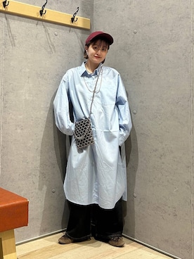 「アイテム（シャツワンピース）」を使った、ユウカさん（レディース・154cm）の秋コーディネート