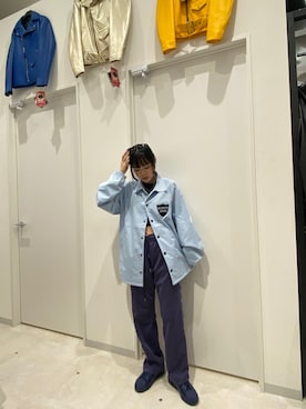 「schott（ショット）のアイテム（ナイロンジャケット）」を使った、NANAさん（レディース・151cm）の冬コーディネート