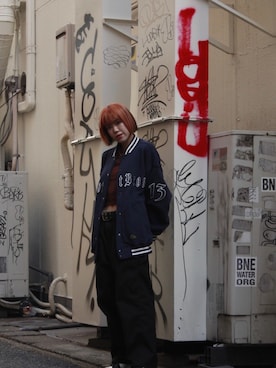 「#今日のコーデ」｜「アイテム（スタジャン）」を使った、NANAさん（レディース・151cm）の冬コーディネート