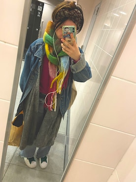「YEAH RIGHT!!（イェーライト）のアイテム（ノーカラーコート）」を使った、SEiさん（レディース・160cm）の冬コーディネート
