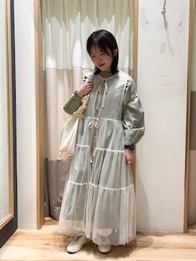 「シャツワンピ」｜おり（151cm）さん（レディース・151cm）の春コーディネート