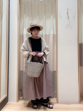 「Samansa Mos2（サマンサ モスモス）のモチーフレースワンピース（ワンピース）」を使った、おり（151cm）さん（レディース・151cm）の春コーディネート