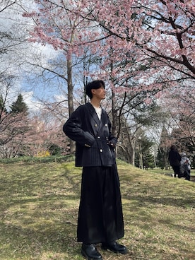 「袴パンツ」｜「アイテム（その他）」を使った、Marumoさん（メンズ・171cm）の春コーディネート