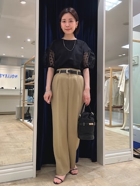 「ベージュ×ブラック」｜ nolleys   sugimo  さん（レディース・159cm）の夏コーディネート