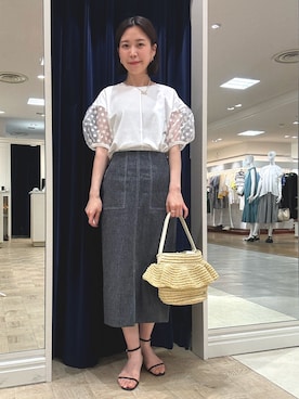 「NOLLEY’S Sophi（ノーリーズソフィ）のアイテム（アクセサリー）」を使った、 nolleys   sugimo  さん（レディース・159cm）の夏コーディネート