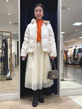 「NOLLEY’S（ノーリーズ）のアイテム（ダウンジャケット/コート）」を使った、 nolleys   sugimo  さん（レディース・159cm）の冬コーディネート