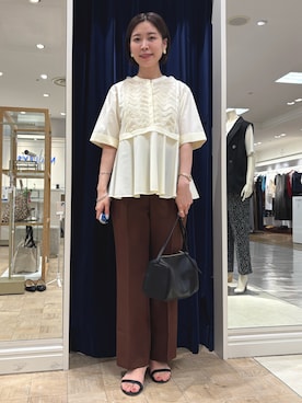 「ブラウスコーデ」｜「アイテム（アクセサリー）」を使った、 nolleys   sugimo  さん（レディース・159cm）の夏コーディネート