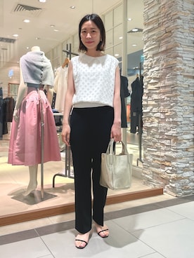 「襟付きトップス」｜「アイテム（アクセサリー）」を使った、 nolleys   sugimo  さん（レディース・159cm）の夏コーディネート