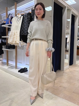 「grace grace （グラスグラス）の【grace grace/グラスグラス】ビジュープッシュピン（ブローチ/コサージュ）」を使った、 nolleys   sugimo  さん（レディース・159cm）の冬コーディネート