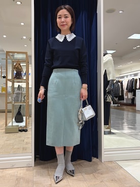 「NOLLEY’S（ノーリーズ）のアイテム（ショルダーバッグ）」を使った、 nolleys   sugimo  さん（レディース・159cm）の秋コーディネート