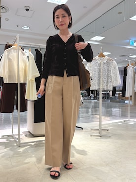「ブラウンコーデ」｜「アイテム（カーディガン/ボレロ）」を使った、 nolleys   sugimo  さん（レディース・159cm）の秋コーディネート