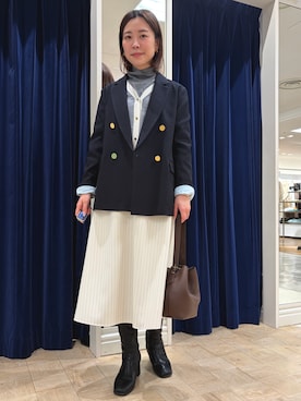 「アイテム（テーラードジャケット、ブルー系）」を使った、 nolleys   sugimo  さん（レディース・159cm）の冬コーディネート