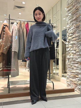 「ヘアリーニット」｜ nolleys   sugimo  さん（レディース・159cm）の冬コーディネート