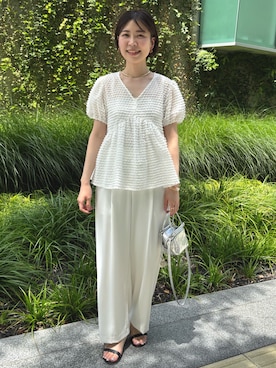 「ぺプラムトップス」｜「アイテム（アクセサリー）」を使った、 nolleys   sugimo  さん（レディース・159cm）の夏コーディネート