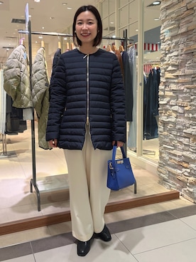 「アイテム（ダウンジャケット/コート）」を使った、 nolleys   sugimo  さん（レディース・159cm）の秋コーディネート