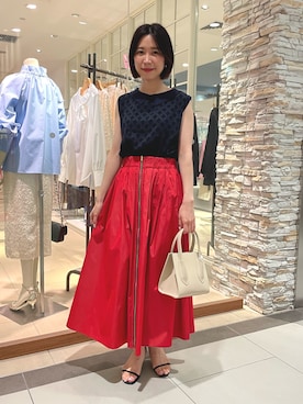 「襟付きトップス」｜「アイテム（アクセサリー）」を使った、 nolleys   sugimo  さん（レディース・159cm）の夏コーディネート