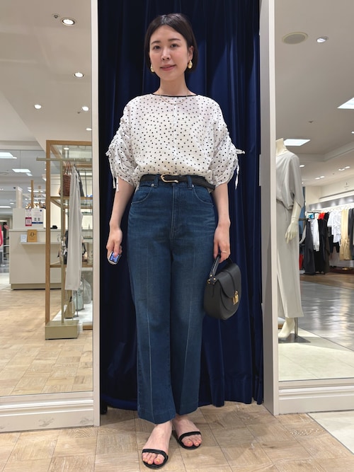 セール】【RM denim】スリットクロップドハイウエストデニム（デニム