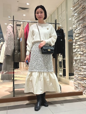 「ヘアリーニット」｜ nolleys   sugimo  さん（レディース・159cm）の冬コーディネート