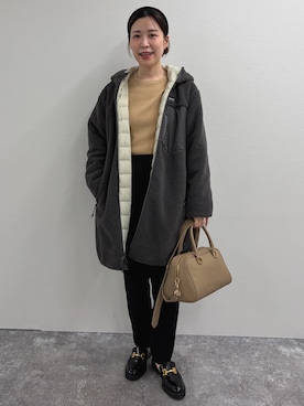 「NOLLEY’S（ノーリーズ）の【WEB＆一部店舗限定色】【TAION/タイオン】ボア×ダウンフードロング(リバーシブル)（ダウンジャケット/コート、グレー系）」を使った、 nolleys   sugimo  さん（レディース・159cm）の夏コーディネート